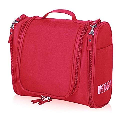 Egab Polyester Toiletry Bags (Red_double zip bag)