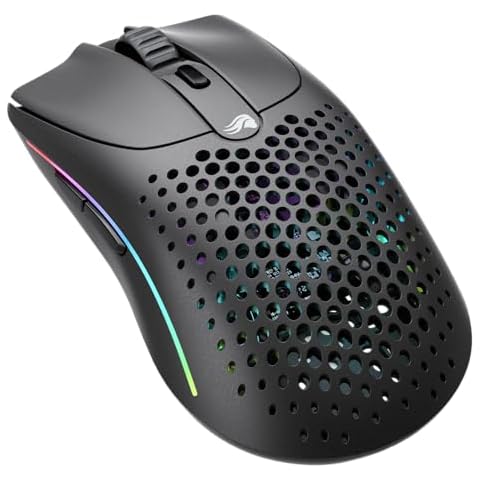 Glorious Gaming Model O 2 Wireless Gaming Mouse - Hybrid 2.4GHz & Bluetooth Wireless, 68g Superlight, Long Battery Life, 26k BAMF 2.0 Sensor, RGB, Ambidextrous, 6 Buttons, PTFE Feet - Black Cover