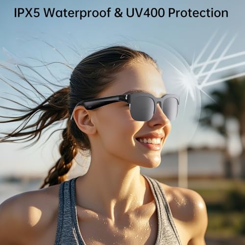 Image of Smart Glasses with AI Translator, V6.0 Bluetooth Glasses with 150+ Translation, Smart Sunglasses for Men & Woman, 120H Long Standby Music Glasses, UV Protection, Hands-Free Calls,IPX5 Waterproof