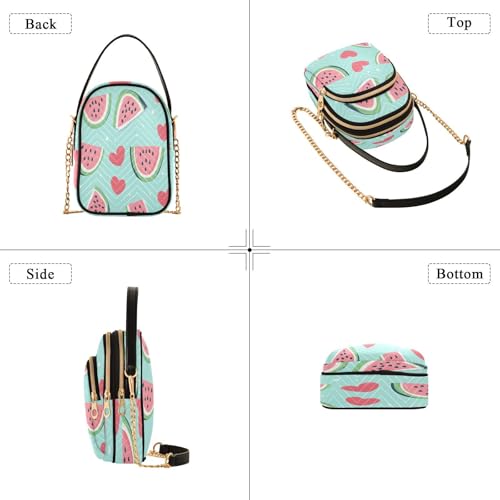 Cute Watermelon Shoulder Bags for Women Retro Classic Handbag Purse Small Purses with Chain4