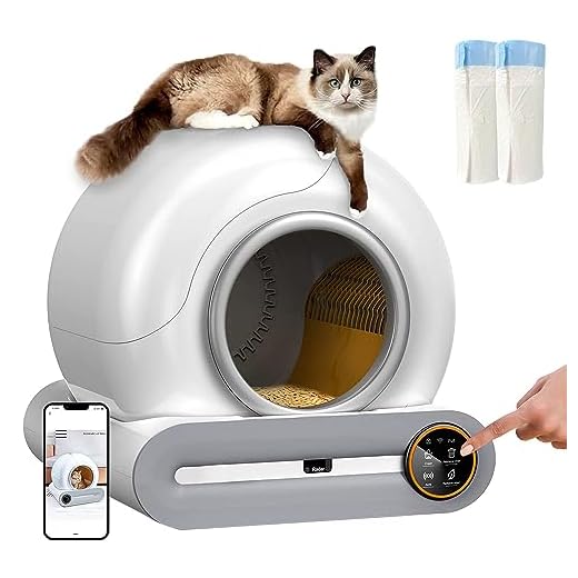 Caixa de areia para gatos com autolimpeza inteligente 65L+9L, limpeza automática para controle de aplicativo de banheiro para gatos Exibição de peso do gato,baixo ruído-para gatos com menos de 8kg