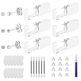 Hoohnnaa 37Pcs Disposable Ear Piercing Kit, Self Ear Piercing Gun Kit with Hypoallergenic Cubic Zirconia Stainless Steel Studs for Women, at Home Ear Piercing Kit (Silver)