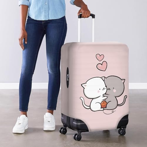 Image of Mumeson Girls Womens Travel Luggage Cover Cartoon Cat Pink Suitcase Protecert Cover Case Holiday Travel Dust-proof Suitcase Cover for 30 31 32 inches