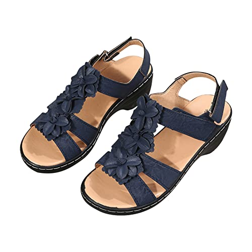 Sandales Femmes Nu-pieds Orthopédique Compensées Sandale Confortable de Plage Chaussure Femmes Talon Compensé Pantoufles ete Respirantes Semelles épaisses...