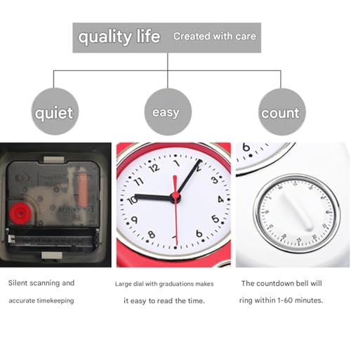 Horloge murale en plastique moderne et silencieuse pour un espace de travail - 6