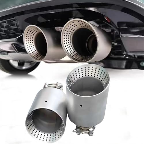Punta de escape universal para coche con silenciador de acero inoxidable mate 1 pieza