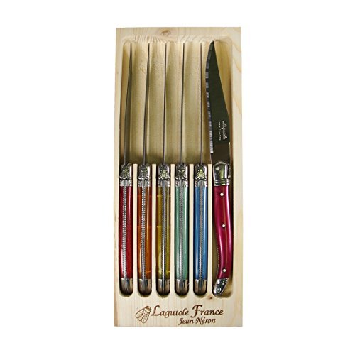 Buy Laguiole Jean Neron Flash Color Set of Steak Knives in Wood Box Online at Low Prices in
