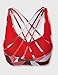 Activewear Sujetador Deportivo con Estampado y Tiras Cruzadas Mujer, Rojo (Red Abstract...