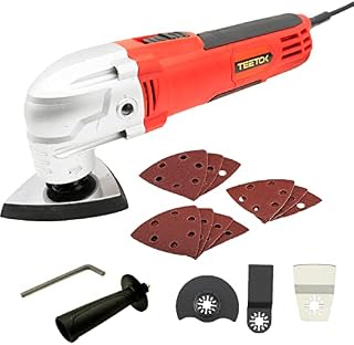 Oscillating Multi Tool | 200W Multi-Tool Kit for Sawing, Cutting, Sanding | Multifunctional Tool with Saw Blade, Plunge Saw Blades, 9 Sander Pads, Sanding Disc