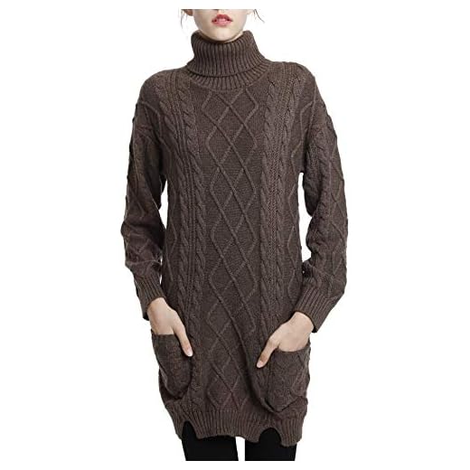 LinyXin Cashmere Dam vinter kashmir jumper klänning polokrage långärmad varm pullover stickad ulltröja stickade toppar