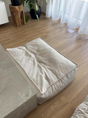 Flamingo Orthopädisches Hundebett Baldar – Rechteckig, Beige, 80 cm | Ergonomischer & Bequemer Schlafplatz für Hunde!