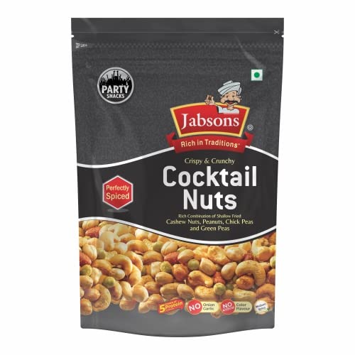 Jabsons Cocktail Nut 300g | Crispy Cashews, Peanuts, Chickpeas & Green Peas | Protein-Rich Cocktail Snack | Ready-to-Eat Party Namkeen