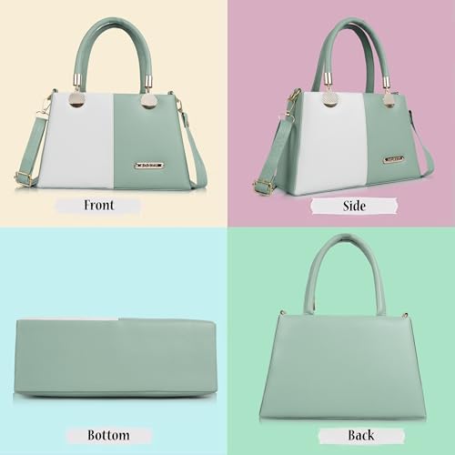 Image of Gold Rose Women's Elegant Color Block Handbag - Stylish Top Handle Purse for Office, Party & Daily Use | Premium Structured Ladies Hand Bag