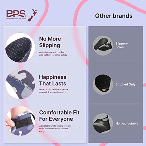 Bps Soft Skin Neoprene Water Socks (Low Cut, Grey Camo With White Logo, L) #TOP2