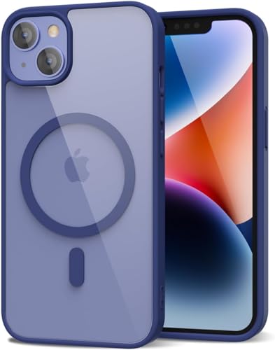 Image of SHINESTAR Clear Case for iPhone 14 Plus Compatible with Magnetic Charging- Premium Transparent Protective Cover with Enhanced Durability - Sleek and Slim Design - Blue Magsafe