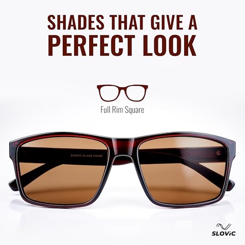 Image of SLOVIC Sunglasses for Men Stylist | UV Protection Goggles for Man | Lightweight & Durable Polycarbonate Material | Unisex Gift for Man & Women | Mens Fashion Sunglasses