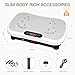 Dripex Vibration Plate Exercise Machine, Whole Body Workout Fitness Vibration Plate, Vibration Power Plate with Resistance Bands,Slim Vibration Platform for Home Training & Shaping,99 Levels-White