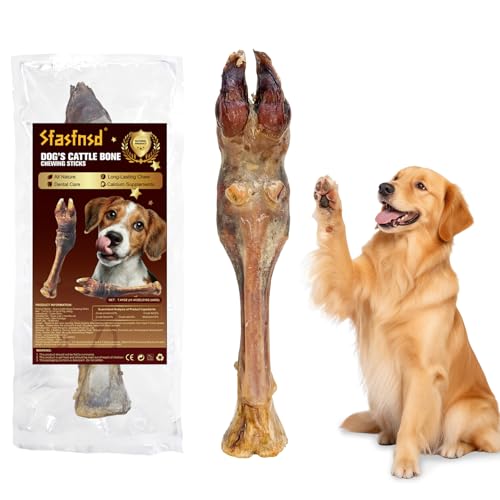 Air-Dried Cow Hooves Dog Treats, Long Lasting Natural Dog Chew Sticks for Aggressive Chewers, Single Ingredient Beef Hooves Dental Chew Bone (200G)