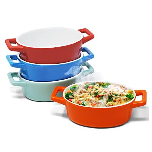 Set of 4 Mini Ceramic Baking Dishes