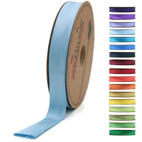 Image of Fold Satin Bias Tape - 99+ Colors - 3 /4 Inches Wide - 27 Yards - Fold Satin Binding Bias Ribbon Fabric Piping Bias Binding Tape for Sewing Clothing DIY BYS69