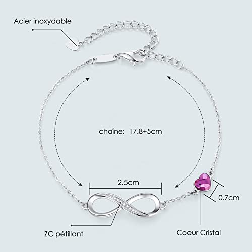 Infinity heart bracelets silver pour le quotidien | Look moderne chic - 5