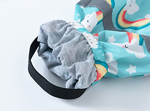 Kids Waterproof Rain Pants Toddler Boys Girls Lightweight Reusable Mud Dirty Proof Pants (Green-D, 7-8 Years)4