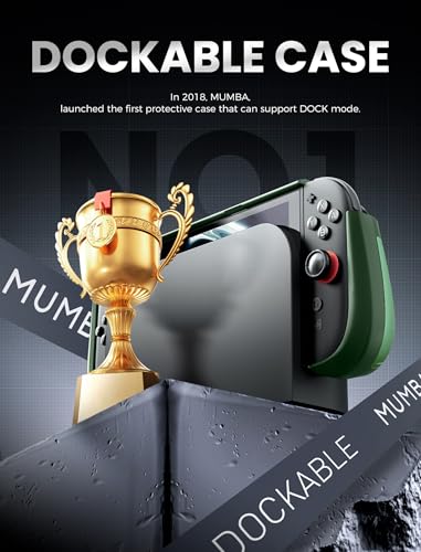 Image of Mumba Dockable for Nintendo Switch 2 Case with Flip Stand, [Titan] Ergonomic Switch 2 Grip Protective Cover Holds 5 Game Cards & 2 TF Cards TPU Accessories and Quick-Release Joy-Con Design