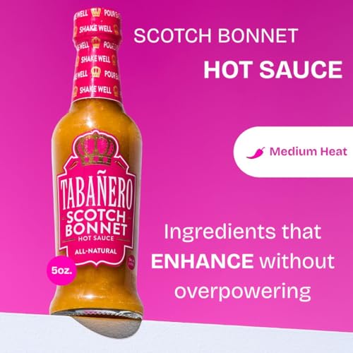 Image of Tabanero Scotch Bonnet Pepper Hot Sauce, All-Natural Gourmet, Bottle, 5 oz