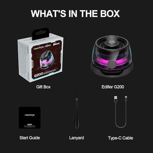Caixa de som portátil Magnética RGB G200 EDIFIER HECATE - Preta