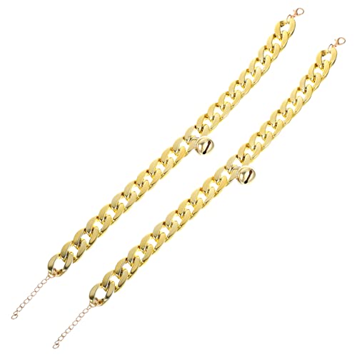 POPETPOP 2Pcs Chain Dog Necklace Stylish Pet Neck Ornament Lightweight and Durable Dog Neck Decor for Festivals and Special Occasions