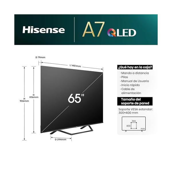 Hisense 65A7NQ - QLED Smart TV, 65 Pulgadas, 60Hz VRR - Image 3