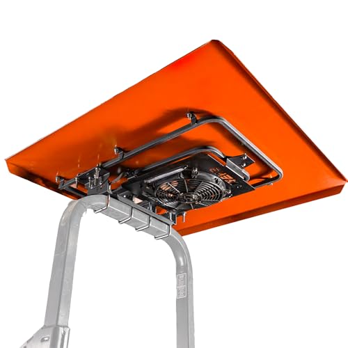 Zero-Turn Mower Canopy with Cooling Fan & LED Lights – Stay Cool & Protected While You Mow – Fits Most Zero-Turn Mowers (Orange)