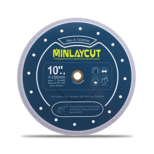 MINLAYCUT Diamond Cutting Disc 250mm Ceramic Cutting Disc for Cutting Porcelain Ceramic Tile Marble Artificial Stone