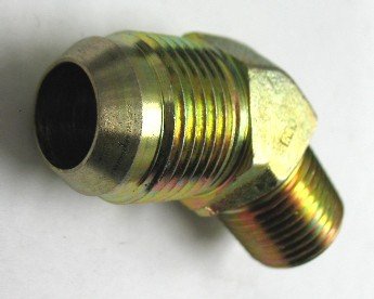 AF C5355-04-02 - 1/4 Male JIC (7/16''-20 Threads) x 1/8 Male Pipe (.405''-27 Threads) 45° Elbow