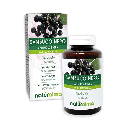 Saúco negro (Sambucus nigra) flores y frutos Naturalma - 150 g...