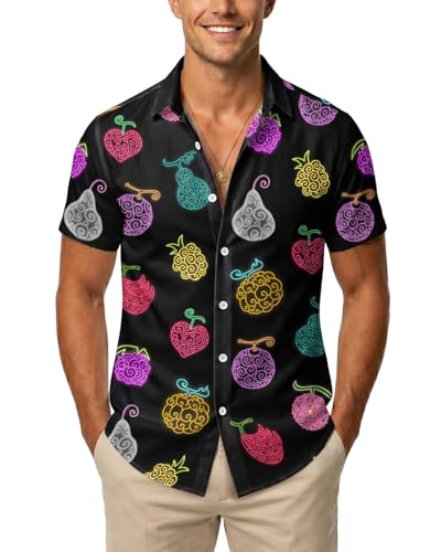 99TIMORO Character Hawaiian Shirt for Men Short Sleeve Top