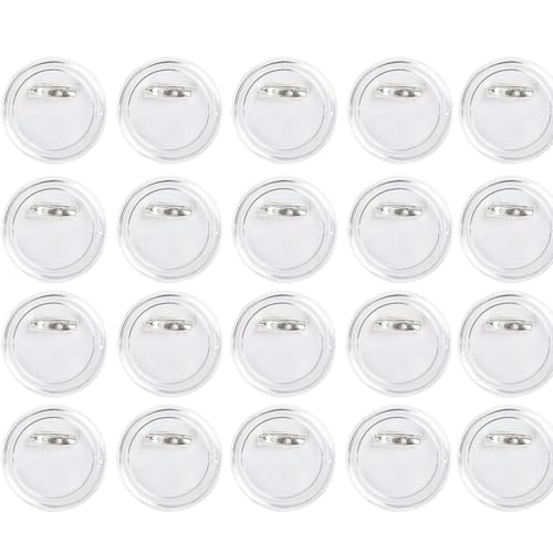 20 Stück Buttons Selber Machen 58mm, Transparente Button Pins Abzeichen mit Anstecknadel, DIY Ansteckbuttons Set für Foto Bild Kleidung DIY & Handwerk