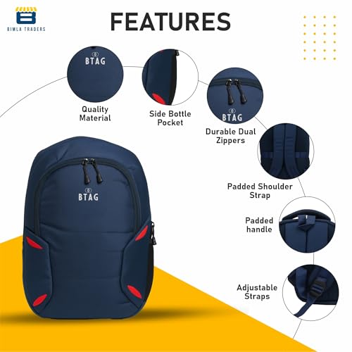Image of Btag 27Ltrs Stylish Laptop & Casual Backpack | Water-Resistant, Comfortable, Lightweight & Trendy | Large Storage, Smooth Zippers, Spacious & Travel-Friendly | Ideal for Work, Study & Daily Use