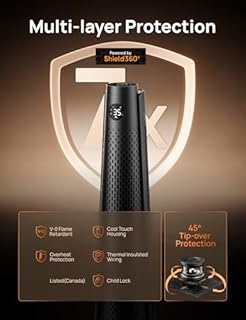 DREO Space Heater Large Room, 30" Electric Heaters with Remote, 120° Oscillation, Adjustable Thermostat, 5 Heat & 3 Fan levels, 8 Safety Protections, 25dB Quiet, 1-12H Timer, Heater for Office, Black