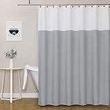 WEST LAKE Grey Color Block Shower Curtain, Water Resisitant Washable Polyester Fabric Décor, Colorbl