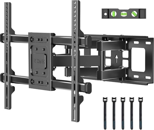 BONTEC TV Wall Bracket for 32-85 Inch LED LCD Full Motion Swivel Tilt TV Wall Mount Heavy Duty Dual Arms up to 60kg Max VESA 600x400mm Universal TV Mount with Bubble Level and Cable Ties