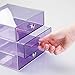iDesign 3 Drawer Storage Organizer for Cosmetics, Makeup, Beauty Products and Office Supplies, Purple,6.5
