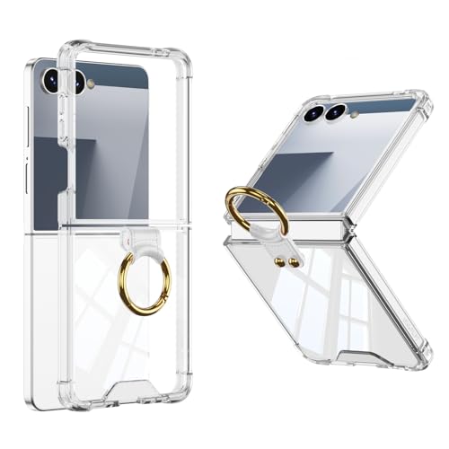 Coque Galaxy Z Flip 7 SHIEID transparente avec anneau de support antichoc
