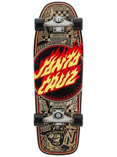 Santa Cruz Flame Dot Route 9.80in x 30.20in Carver Surf Skate Skateboard Cruzer
