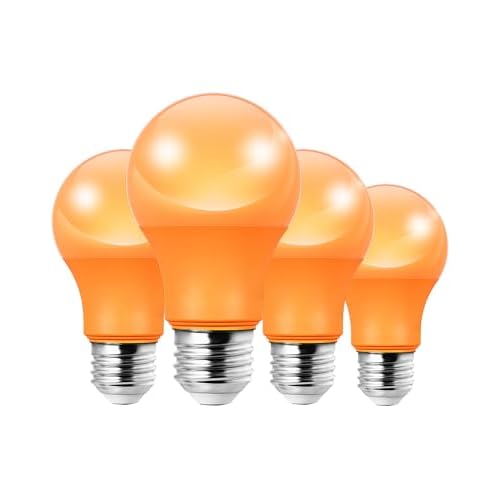 EDISHINE Christmas Red Light Bulbs, A19 LED Light Bulb 60W Equivalent, E26 Medium Base, 9W, Red Lights for Bedroom, Christmas Decoration, Porch, Garden, Home Lighting, Non-dimmable, ETL List