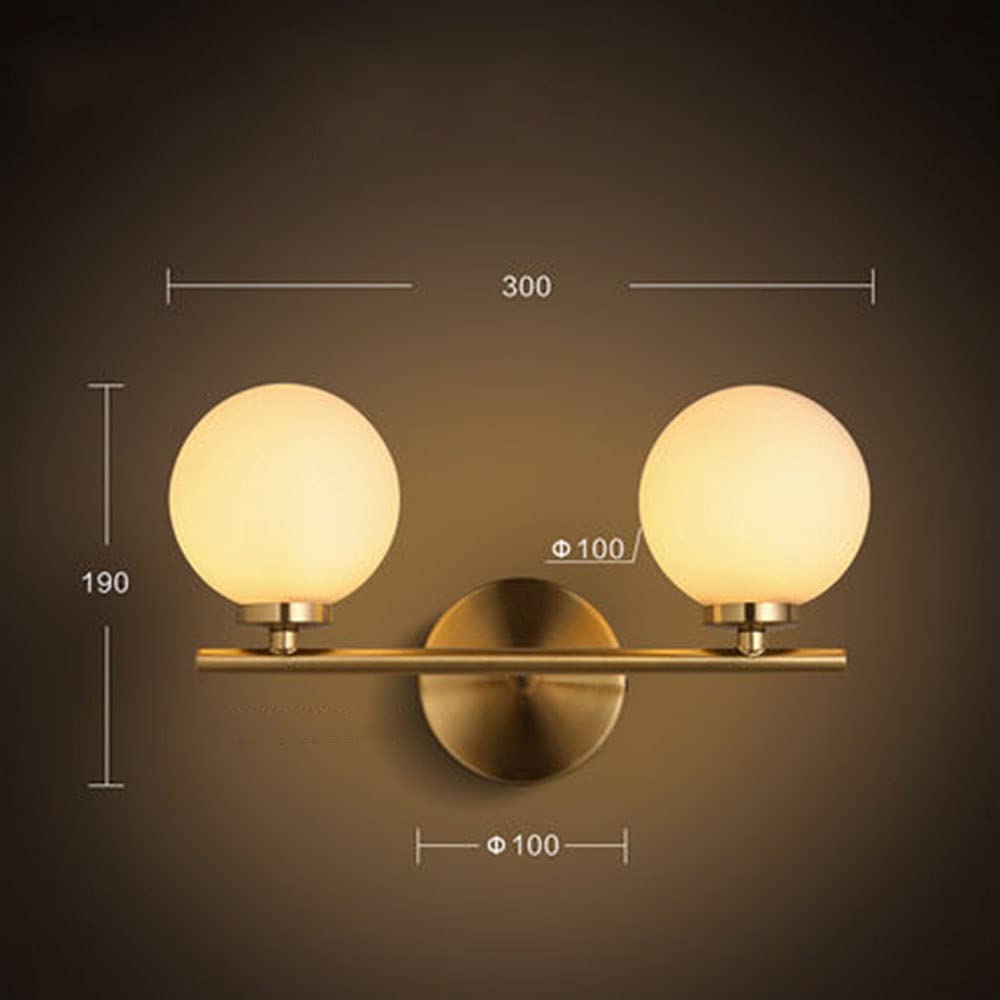 Kinkiet ze szklanymi kulami, nordycki salon, oświetlenie korytarza przy łóżku nocnym, lustrzana lampa przednia, pojedyncza głowica, podwójna głowica, trzy głowice