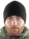 2SBR 2SABERS Fleece Winter Warm Watch Cap - Mens Outdoor Cold Weather Skull Beanie Hat Black