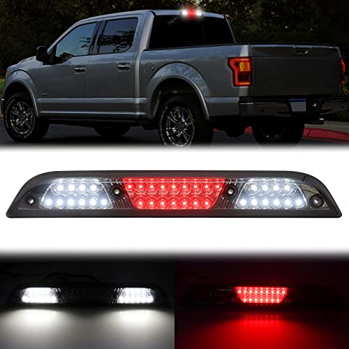 R&F Auto Led Smoked F1 Style Strobe Third Brake Light Compatible With F'ord F150 (2015-2020)/ F250 F350 F450 Super Duty (2017-2022) / Ranger/Maverick Roof Cargo Light Chmsl High Mount Stop Lamps #TOP8
