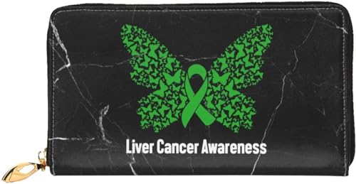 Butterfly Hope Liver Cancer Awareness Wallet Card Bag