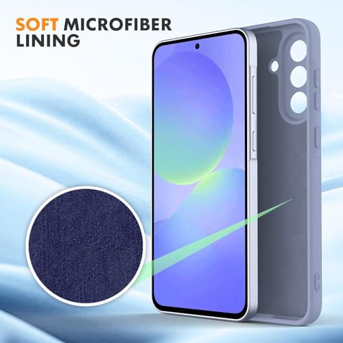 Image of DIZORO Microfiber Candy Case for Samsung A36 5G Smooth Touch Cushion Liquid Soft Silicone Gel Rubber Phone Cases Non-Slip Full Body Protective Shockproof Back Cover (Lavender Grey.)